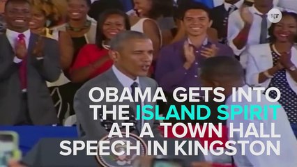 Obama Is Really Feeling the Island Spirit In Jamaica