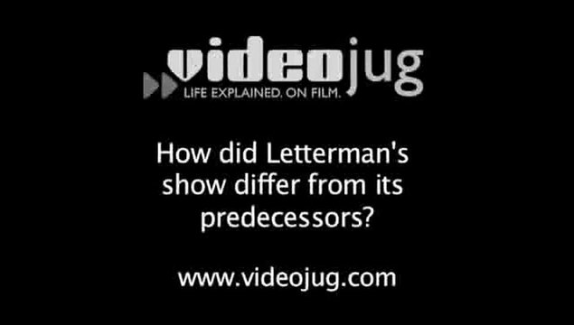 How did Letterman's show differ from its predecessors?: Reflections On 'Late Night With David Letterman'