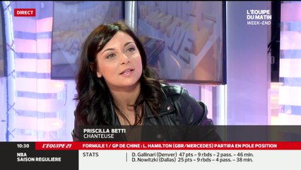 Priscilla Betti - [353] - L'équipe du matin week-end (L'équipe 21) - 11/04/2015