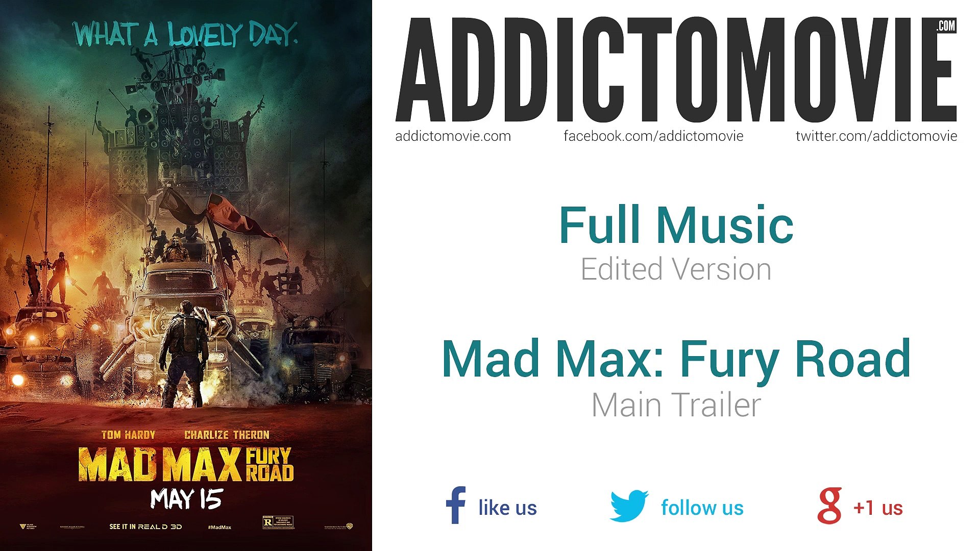 Mad Max Fury Road Main Trailer Full Music Edited Version