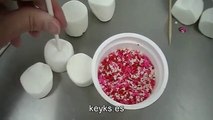 Como hacer piruletas de nubes-How to make marshmallows lollipops