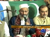 Will held peaceful rally today: Siraj ul Haq-12 April 2015