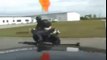 DashCam: See Ya!! Police chase fleeing motorcycle at high speeds, jump railroad tracks...