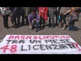 Napoli - Bagnoli Futura, Cub e Lsu protestano davanti al Comune (10.04.15)