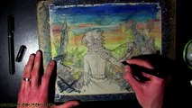 Natsu Dragneel - Fairy Tail - Time Lapse Watercolor Painting - Anime - How to Paint