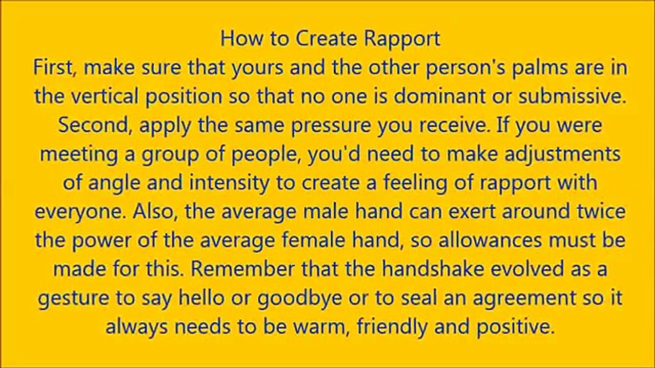 Effective Body Language skills - Handshakes