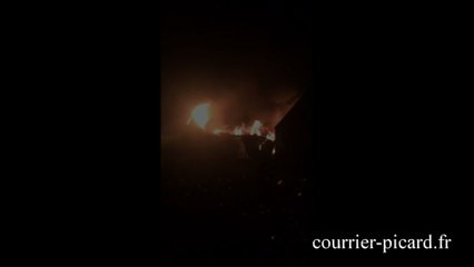 Incendie en pleine nuit à Rosières
