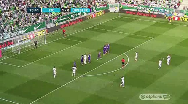 ferencvaros-ujpest 2-0 Varga Roland amazing free-kick goal