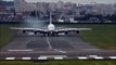 Airbus A380 visual Crosswind Landing during a windy day at Paris Paris Air Show 2013 ( HD