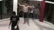 Street fighter vs. Amateur MMA fighter in cage