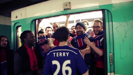 Happy PSG Fans Shove Terry Off Paris Metro Train - #PariSG300