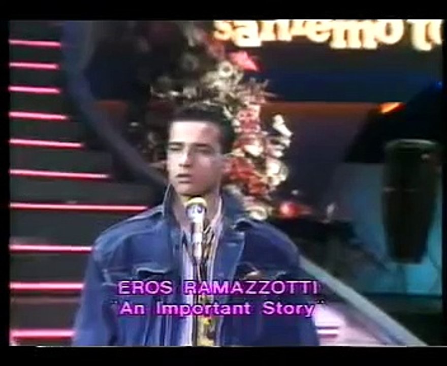 Eros Ramazzotti canta 'Una Storia Importante' San Remo 1985