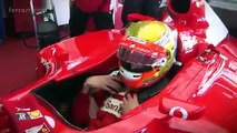 Esteban Gutiérrez  pilota el Ferrari F2001 de Schumacher