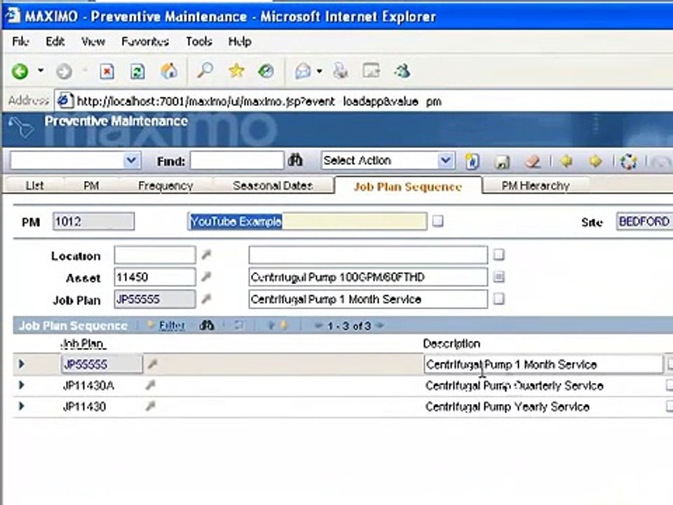 Maximo PM Job Plan Sequence Explained