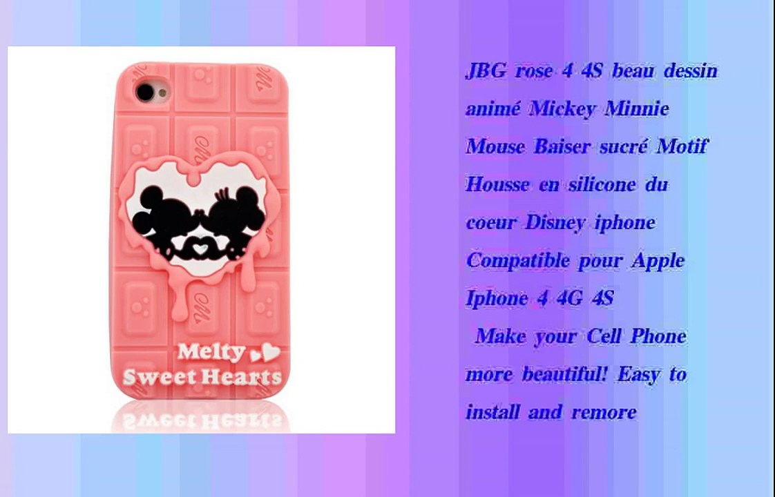 JBG rose 4 4S beau dessin animé Mickey Minnie Mouse Baiser sucré