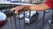 Most dangerous pedestrian bridge : electric wires so close