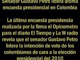 Gustavo Petro lidera encuesta presidencial en Colombia