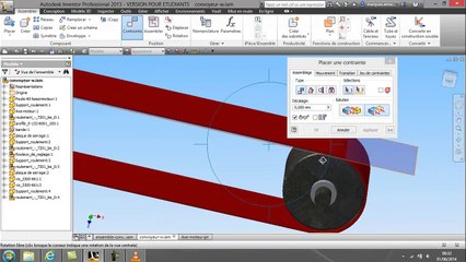 Autodesk Inventor Les contraintes sur convoyeur