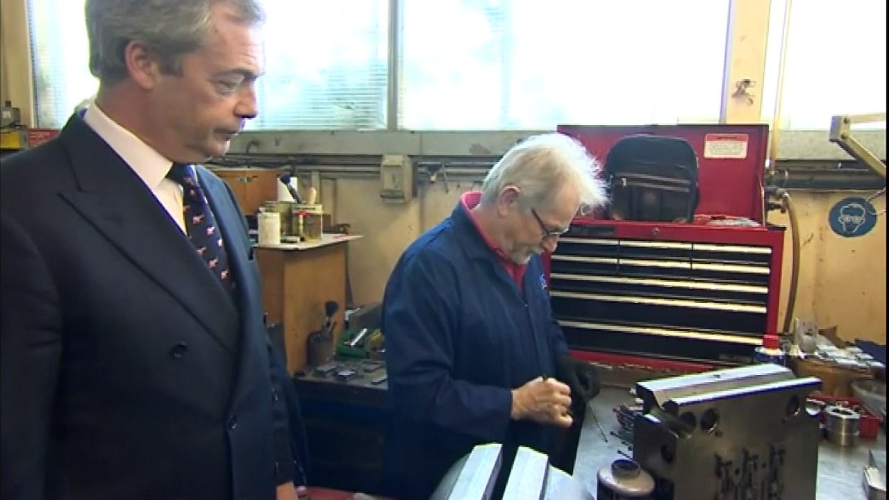 Nigel Farage's awkward meeting with immigrant worker