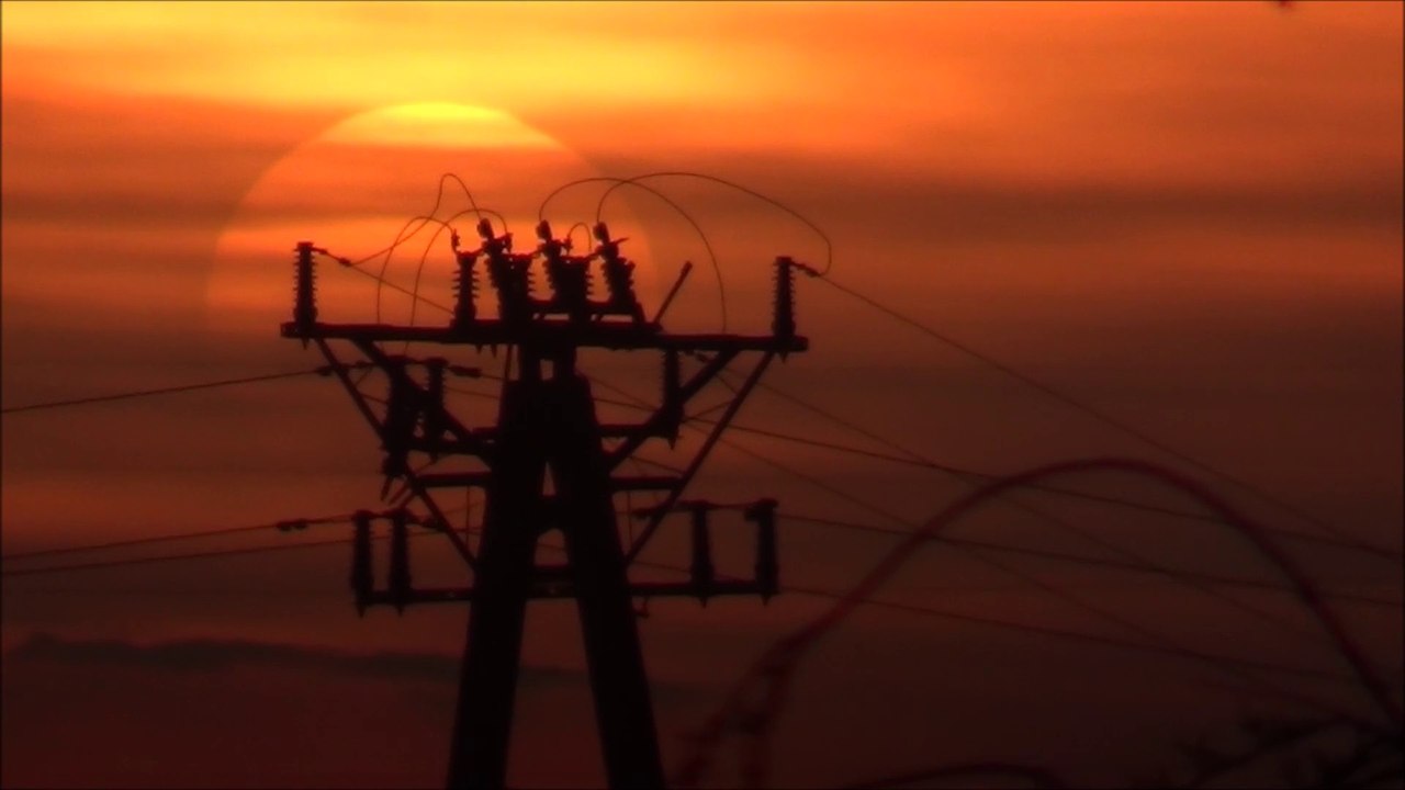 Sun at Sunset & Venus on evening sky. Time-lapse HD 2015