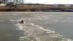 Guy jumped into freezing water to rescue dog - hats off