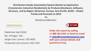 Global Distribution Feeder Automation System Market Forecast 2019 by Deployment Model and Products (Hardware, Software,