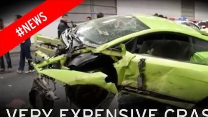 Imágenes de fatal choque entre Ferrari y Lamborghini en Beijing