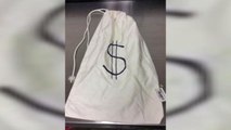 Suspected robber found carrying bag with cartoonish dollar sign