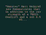 Matt Meinrod power cleans 405 lbs.