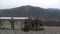 M777 Howitzer Direct Fire At Taliban Positions