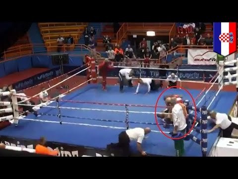 Peleador croata noquea a juez luego de perder su pelea por el campeonato europeo de boxeo