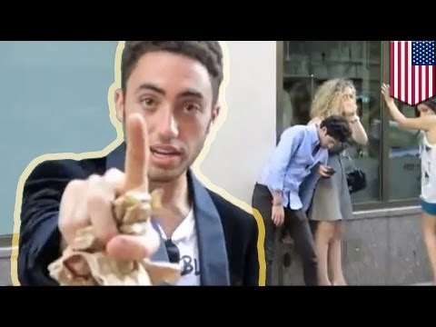 Estudiante borracho de Nueva York es atrapado en cámara actuando como un idiota en publico