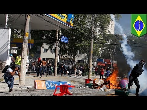Protestas en Sao Paulo empañan la inauguración de la mundial, manifestantes y periodistas heridos