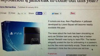 PLAYSTATION 4 JAILBREAK TO COME OUT THIS YEAR 2015 PS4 RUMORS