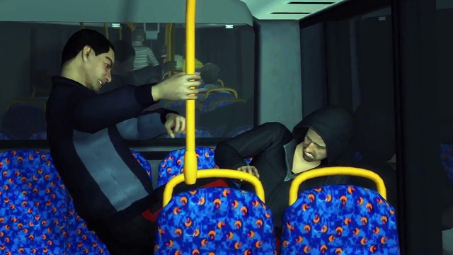 دفع رجل من شباك الحافلة