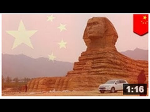 Une réplique grandeur nature du sphinx de Gizeh est apparu dans un village chinois