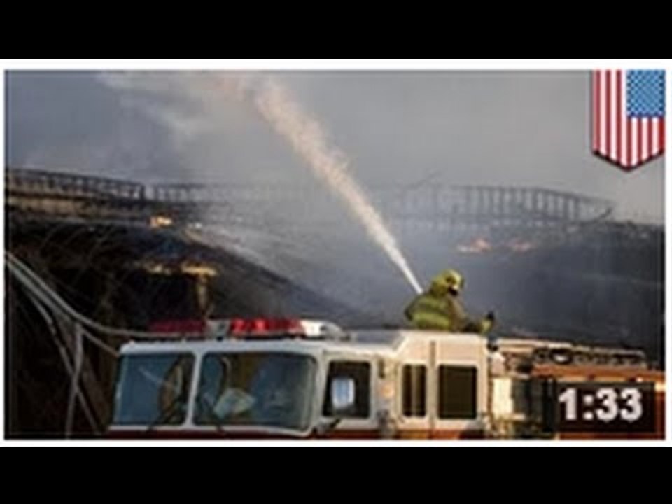 Un pont entre la Californie et le Nevada a pris feu toute un nuit sans s'arrêter