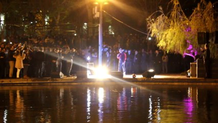 Kanye West Tries to Walk on Water at Surprise Yerevan Concert