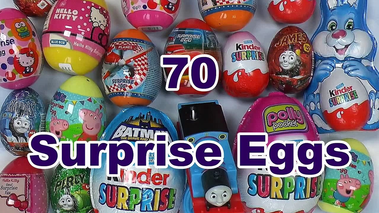 70 Thomas and Friends Peppa Pig Play Doh Kinder Surprise Eggs Cars Planes Avengers MLP Fro