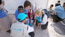 تحصين الأطفال في مخيم الزعتري ضد شلل الأطفال