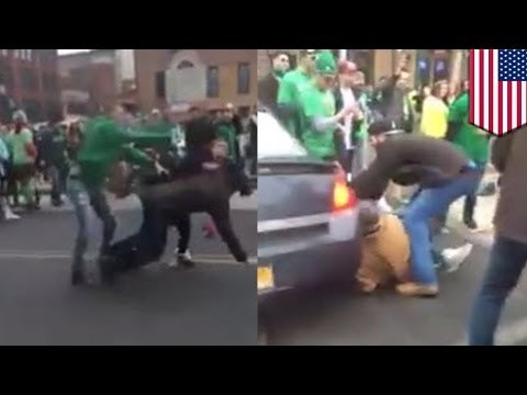 Street fight! St. Patrick's Day bar brawl in Syracuse turns into huge fight caught on video