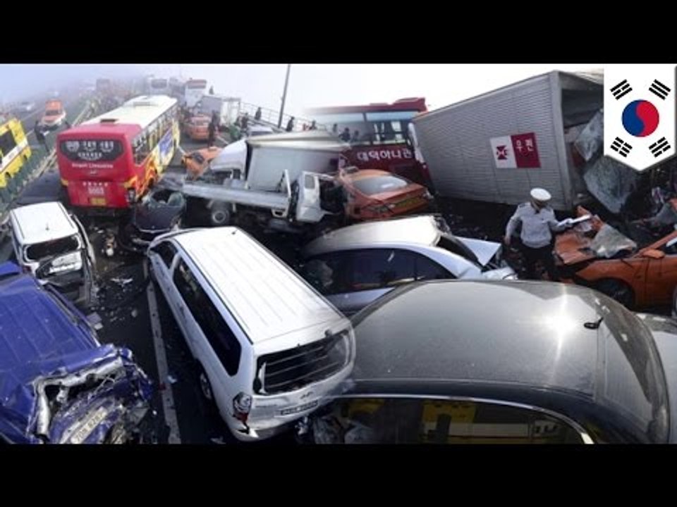 Winter car crash: 100 cars crash into each other on icy bridge near Seoul’s International Airport