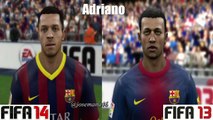FIFA 14 vs FIFA 13 FC Barcelona FACE Comparison