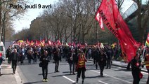 J-L Mélenchon et Voltuan à la manifestation du 9 avril 2015 à Paris