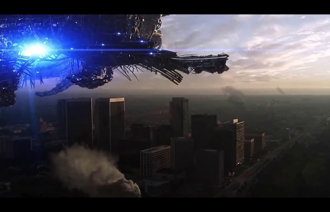 Skyline Nuke Scene with Predator Drones and Stealth Bomber Fighter UAV