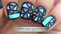 Geometric Negative Space Nail Art (perfect for short nails!)
