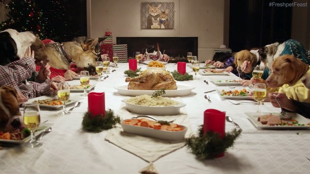 Freshpet Holiday Feast - 13 Dogs and 1 Cat Eating with Human Hands