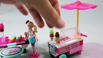 Mega Bloks Barbie doll Ice Cream Cart Toys Play Doh Barbie Ice Cream