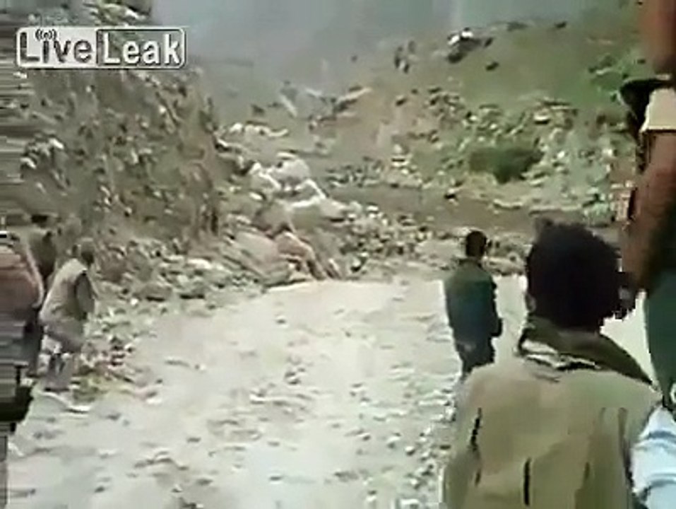 Debris flow, awesome rockfall in Afghanistan