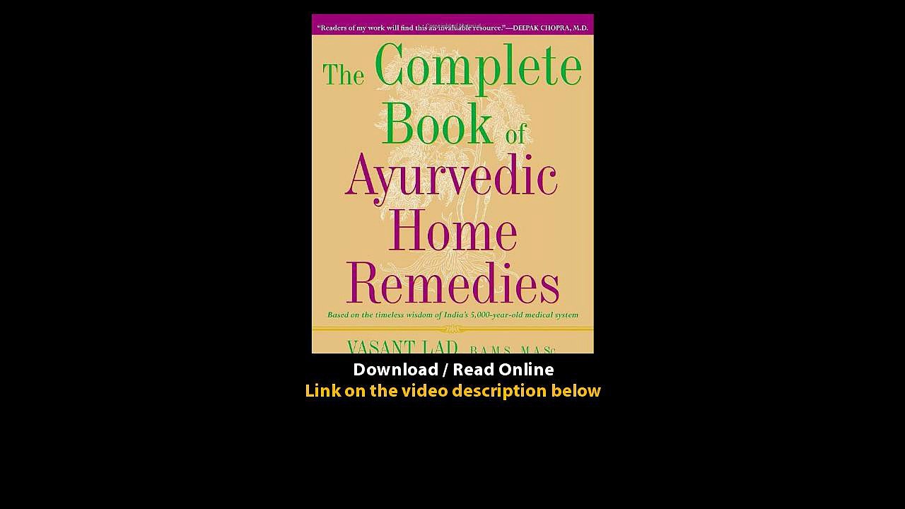 Download The Complete Book of Ayurvedic Home Remedies By Vasant Lad PDF